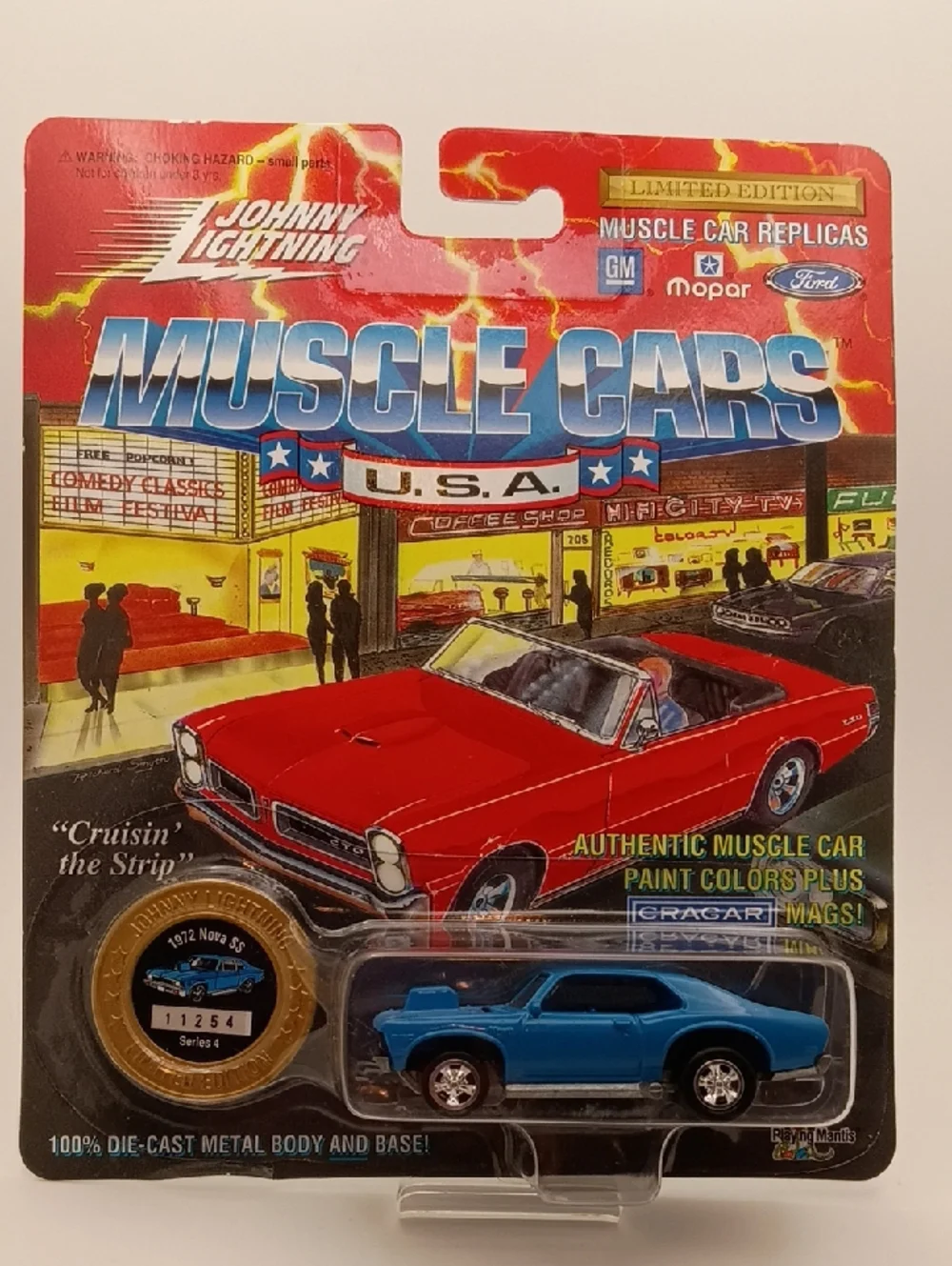 1995 Johnny Lightning MUSCLE CARS USA Series 4 1972 Nova SS #210  Blue!